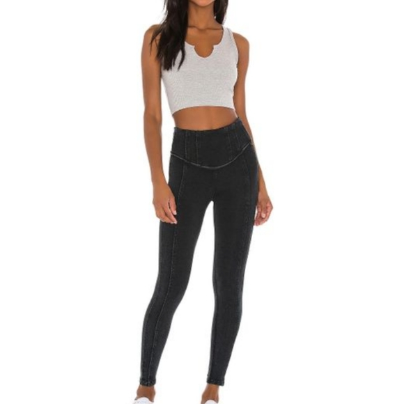 NWT Free People Movement Hybrid Leggings Black Gray Exposed Hem XS - Picture 4 of 15